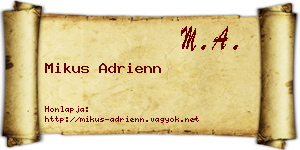 Mikus Adrienn névjegykártya